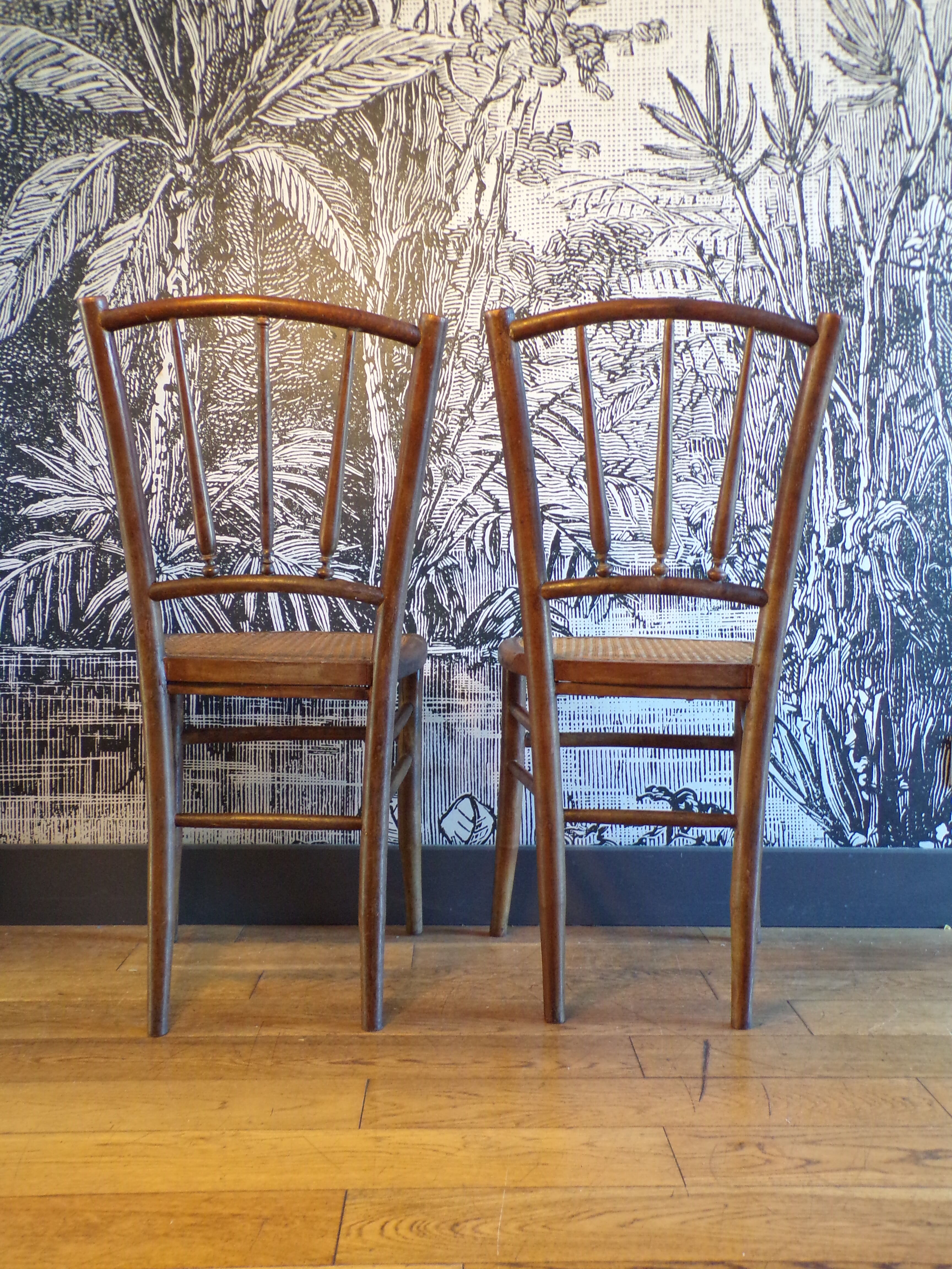 Pair of 1900 cane chairs