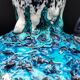 Vallauris vintage iridescent blue fat lava vase?