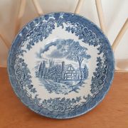 Cup, blue Churchill Staffordshire bowl, English porcelain