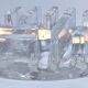 80s design sculptural glass candle holder