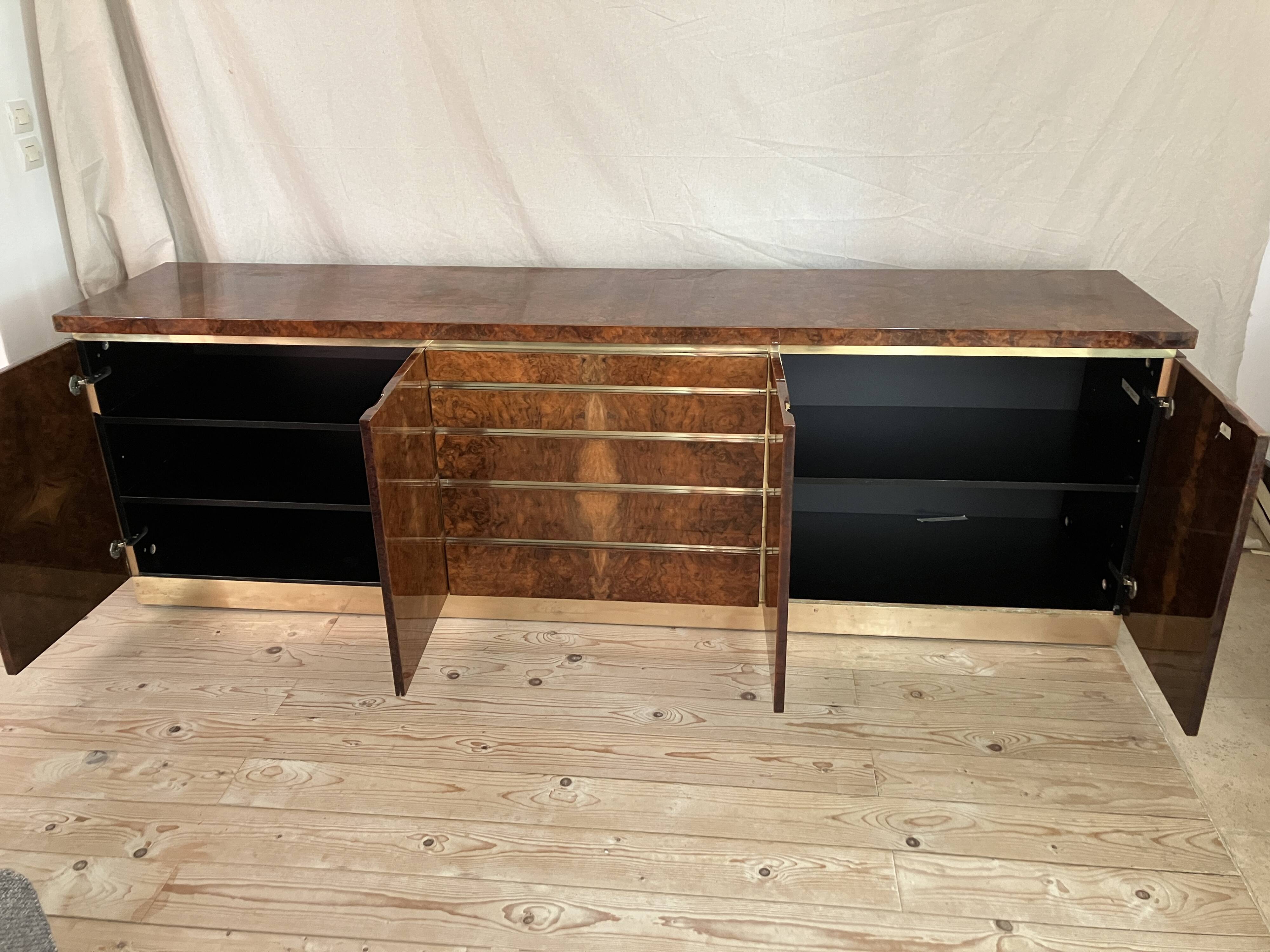 1970s sideboard in walnut burl