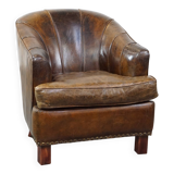Stylish armchair with a unique design and beautiful finish, made of leather