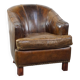 Stylish armchair with a unique design and beautiful finish, made of leather