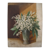 Oil painting XX th, Spring bouquet of Lily of the Valley, signed ANDRE DANTY 1966