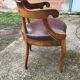 Louis Philippe leather office armchair