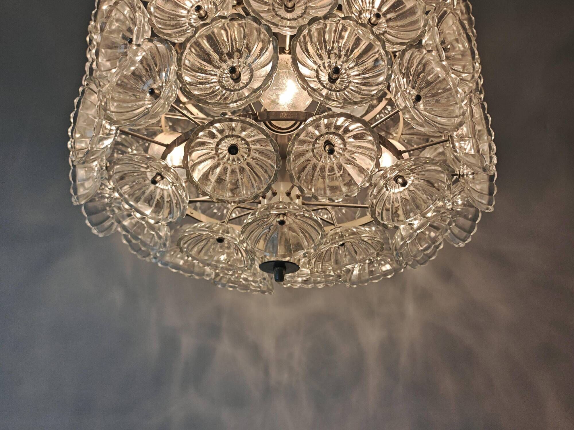 Large floral chandelier Mid Century Modern attributed to Emil Stejnar 1970s