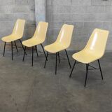Set of 4 fiber and metal chairs by Miroslav Navratil for Vertex 1960