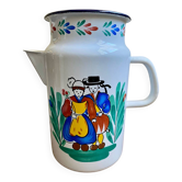 Grand, piché, by/coffee pot folklore, vintage breton in enamel