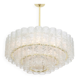 Lustre à tubes en verre glace Murano par Doria, Allemagne, années 1960