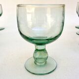Set of 8 vintage water green glasses