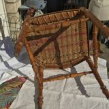 straw-style corner armchair