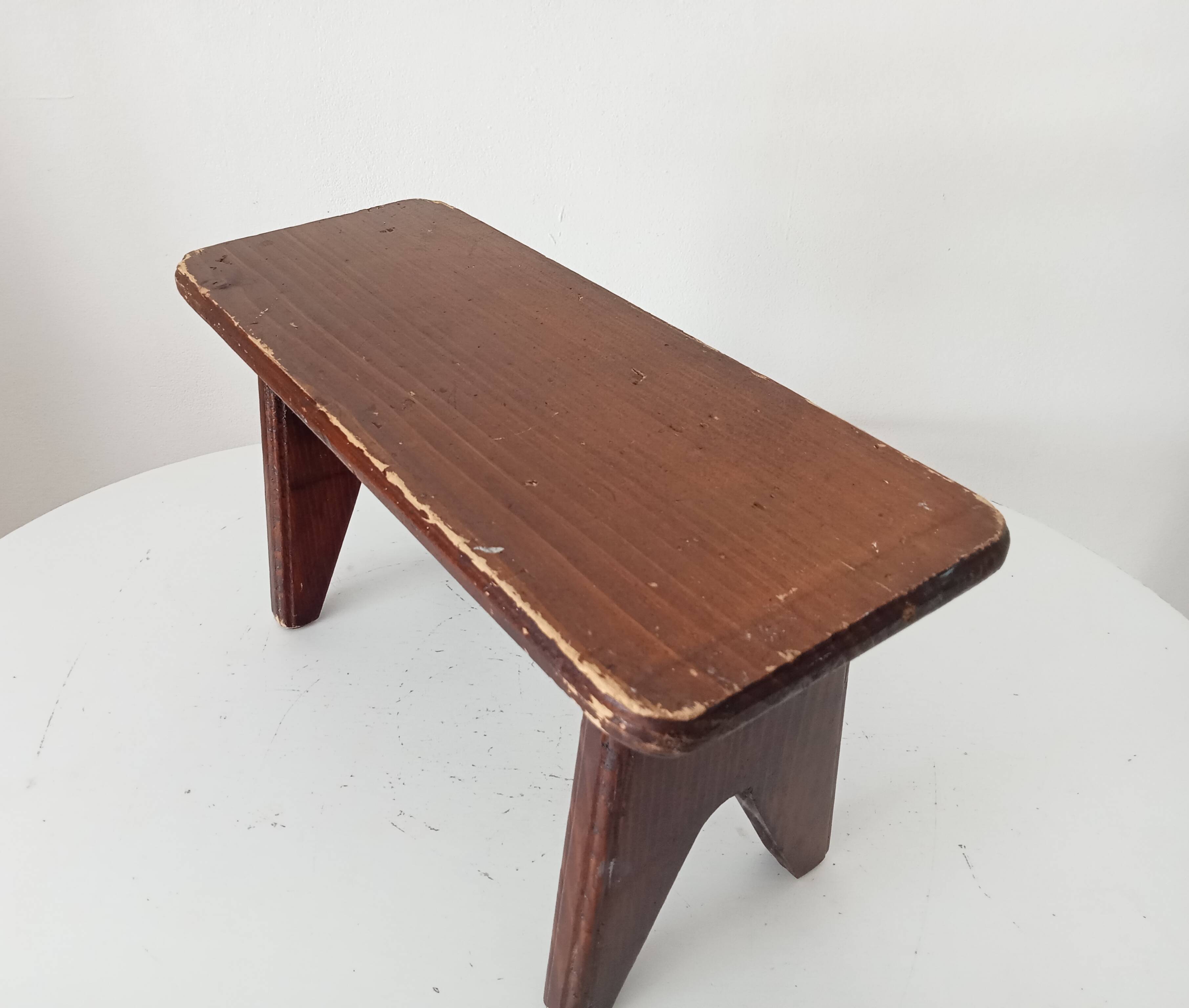 Vintage wooden plant stand stool