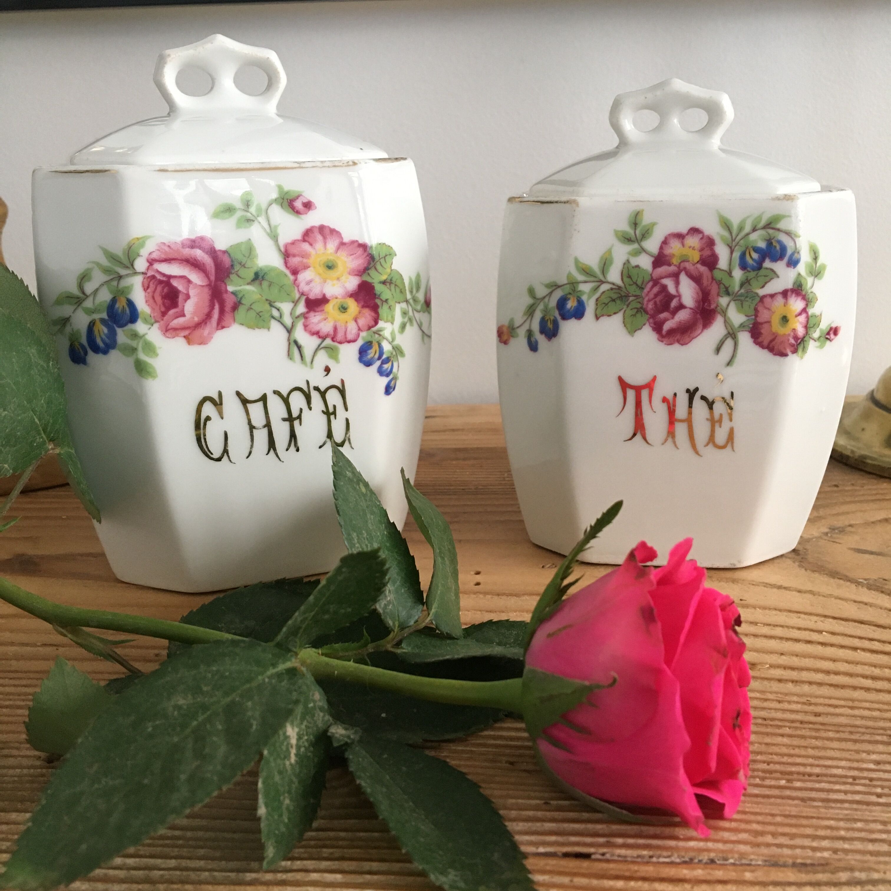 Pair of porcelain kitchen pots
