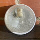 Vintage Round Ceiling Light Moulded Glass + White Metal Surround #D90