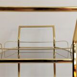 Serves golden trolley bar with wheels, in golden brass of the 80'S