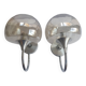 Pair of 1980s chrome metal and smoked glass wall lights