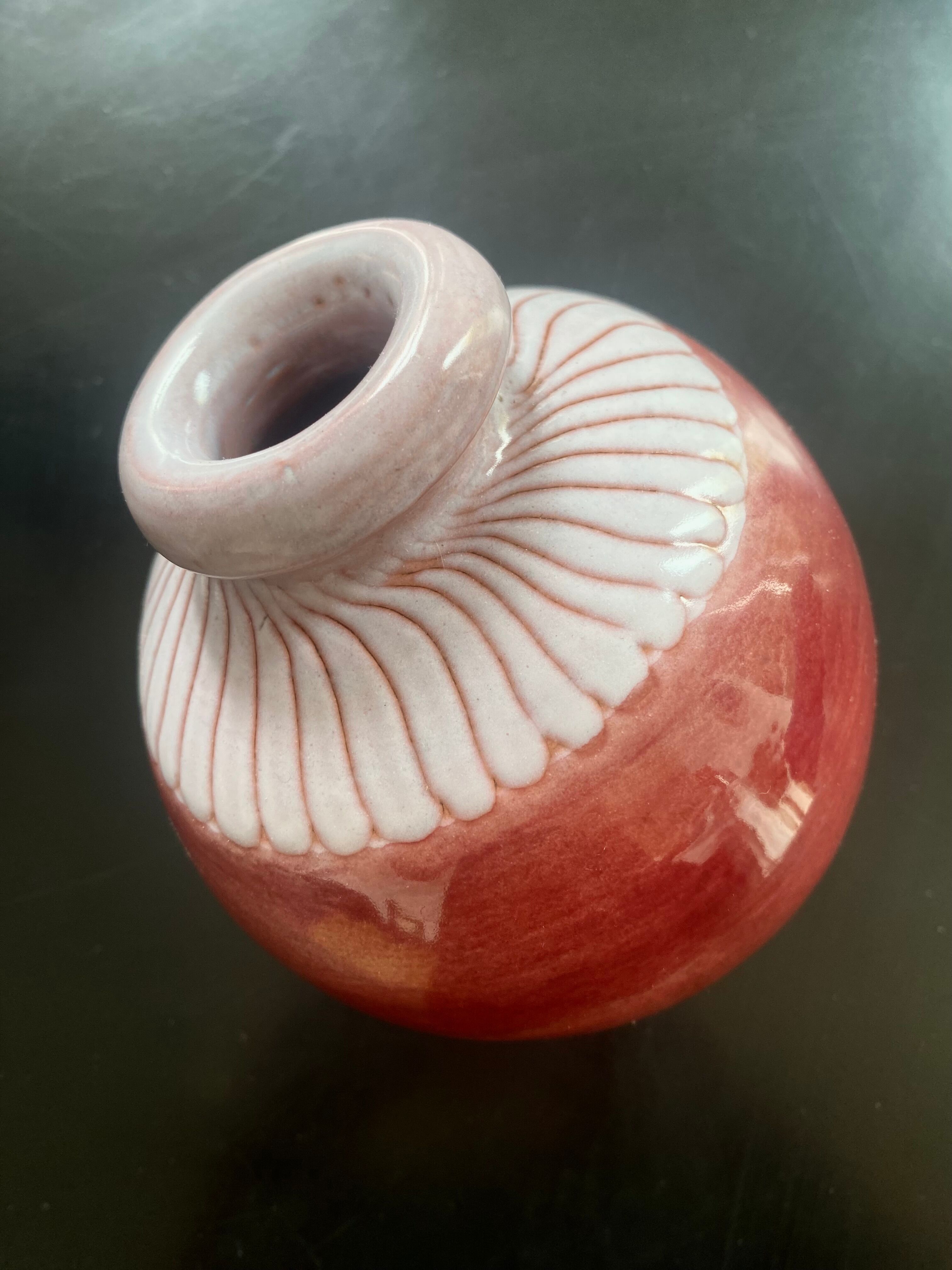Glazed ceramic ball vase by Jean and Robert Cloutier 1950-1960