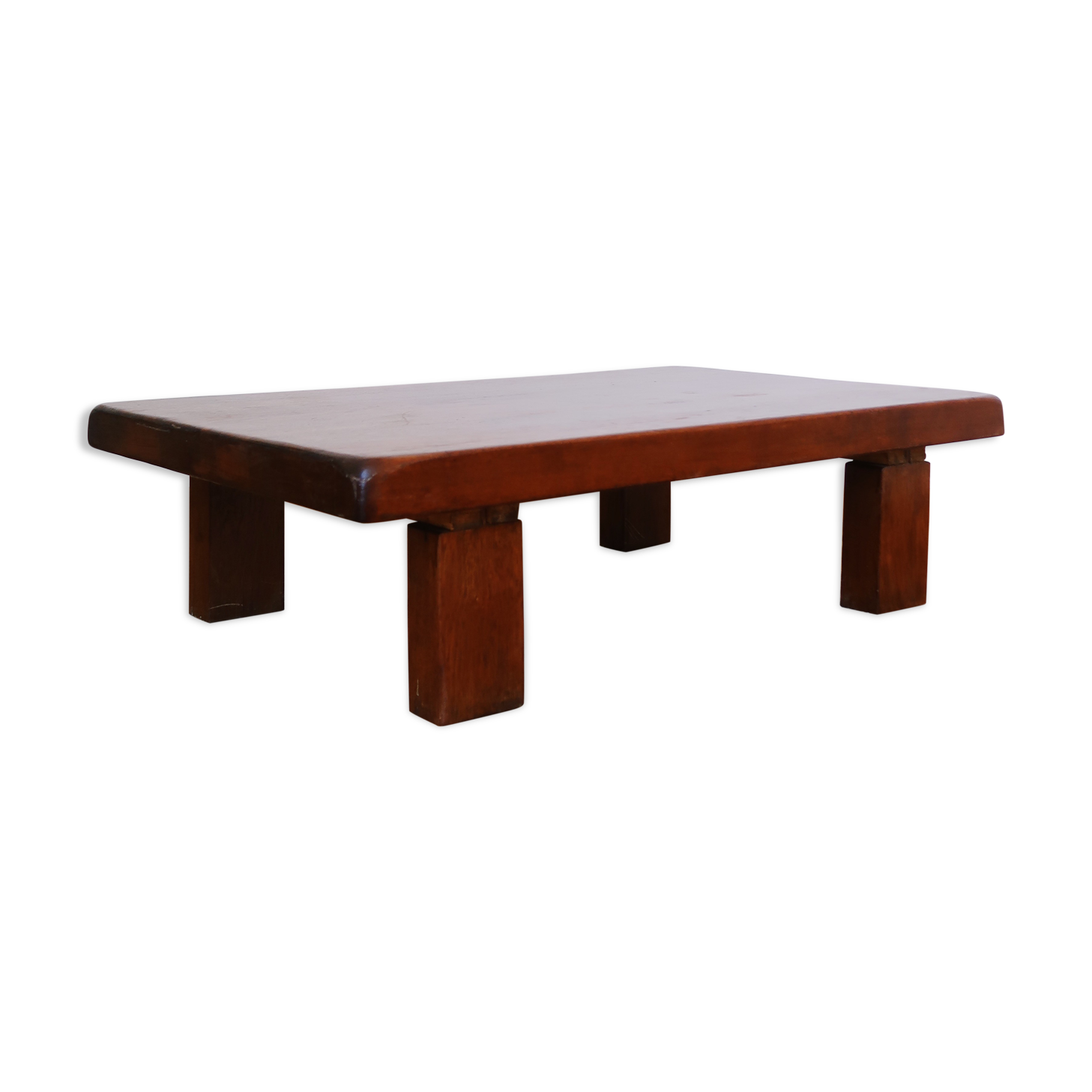 Brutalist coffee table in solid oak