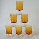 set of 6 vintage Luminarc amber wine glasses 1970