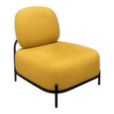 Fauteuil en tissu avec pieds en métal - Polly