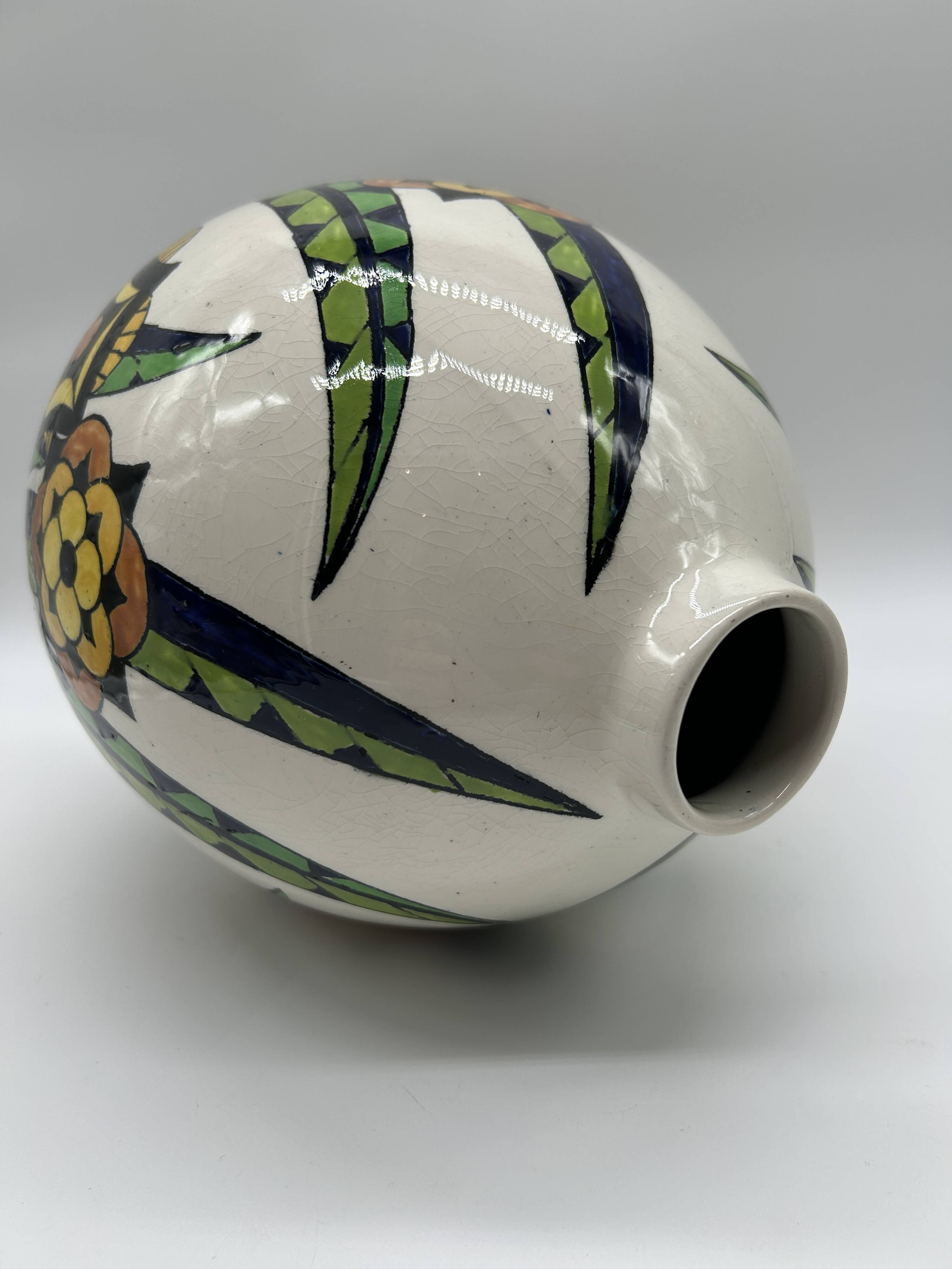 Superb art deco vase - boch freres keramis d1316