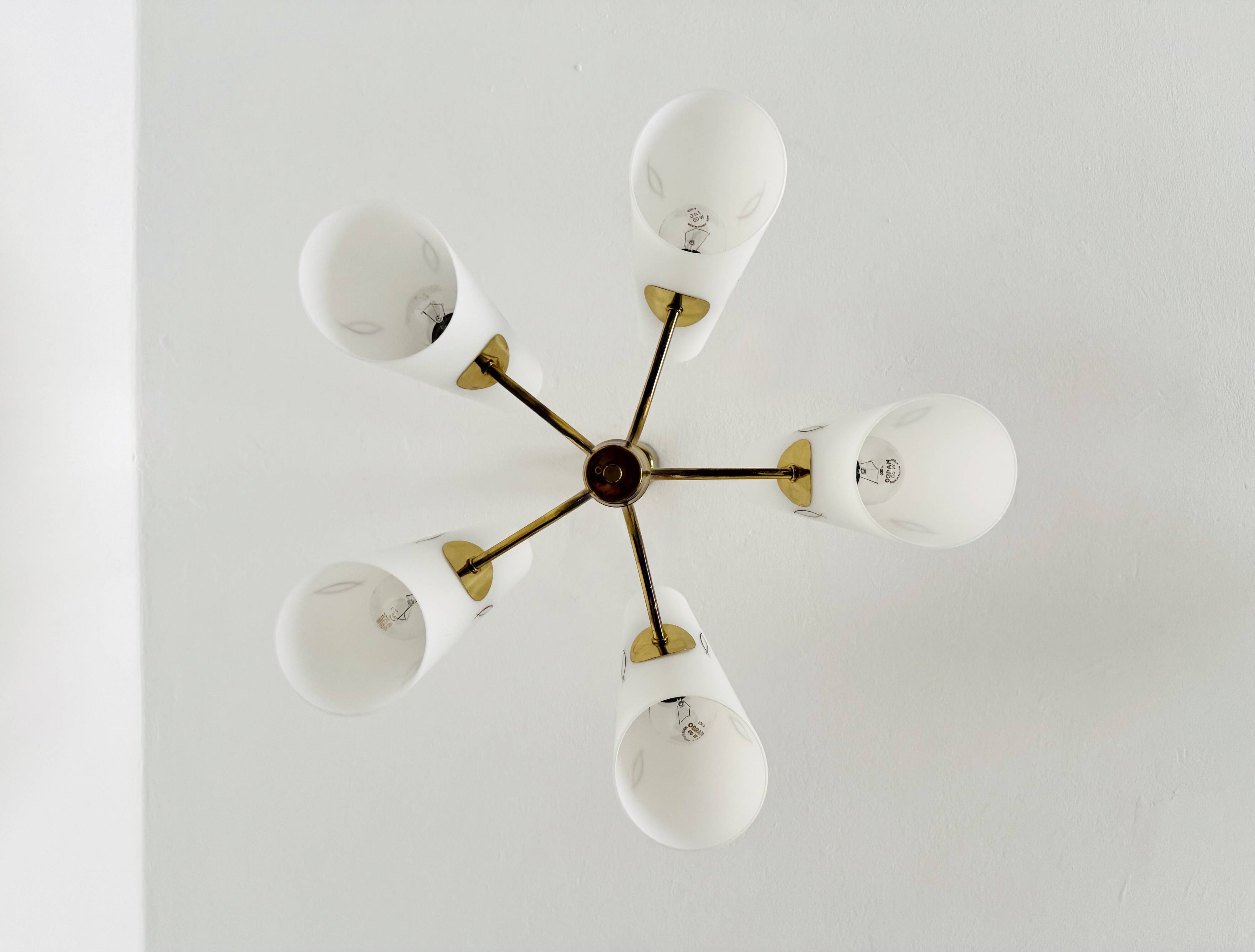 Austrian Brass Chandelier by Rupert Nikoll