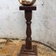 Vintage wood and bronze ashtray, standing ashtray, gilded bronze ashtray