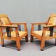 Paire fauteuils constructivistes ecole d'amsterdam vers 1920