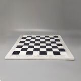 1970s Gorgeous Black and White Chess Set in Volterra Alabaster Handmade.  Made in Italy