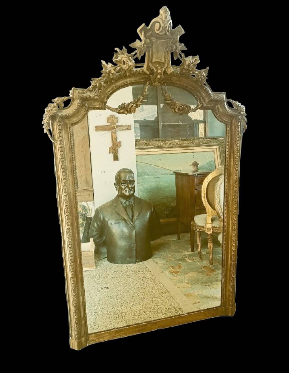 Large 19th-century gilded wooden mirror