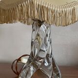 Lampe à poser pied torsadé en cristal