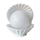 Vintage ceramic table lamp oyster with pearl, from the '80s