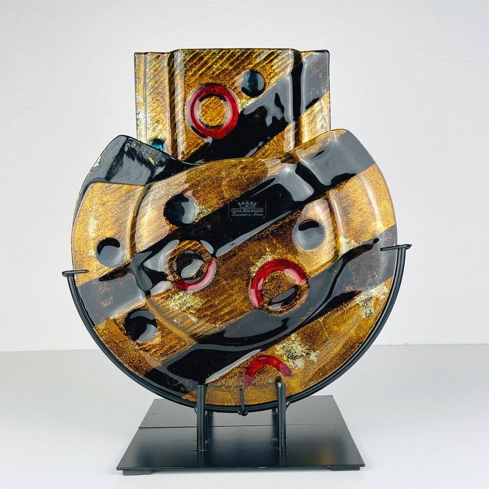 Geometric Glass Vases from Murano, Italy, 2000s, Set of 2