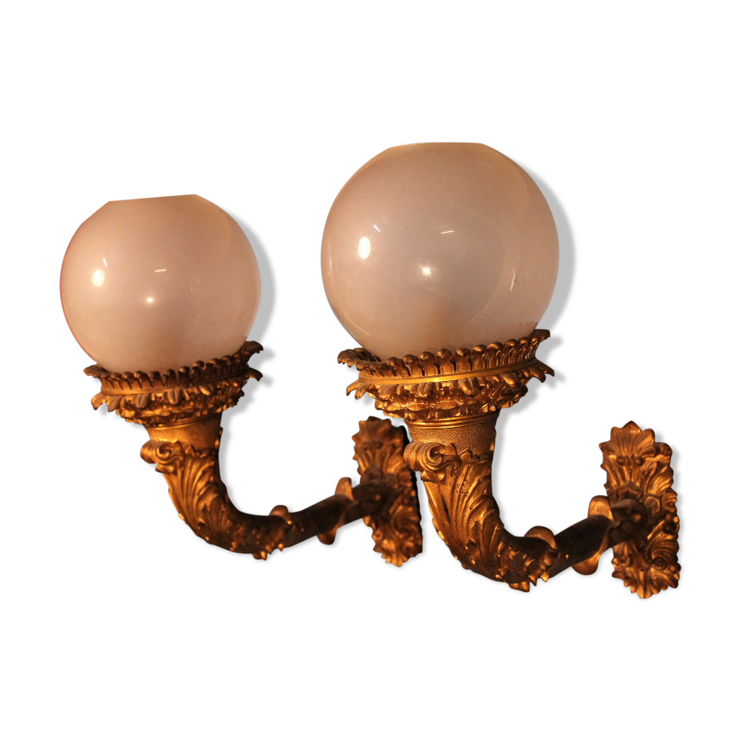Pair of wall light  bronze "Torches / torches" early twentieth century