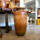 Brown enamelled ceramic vase W. Germany