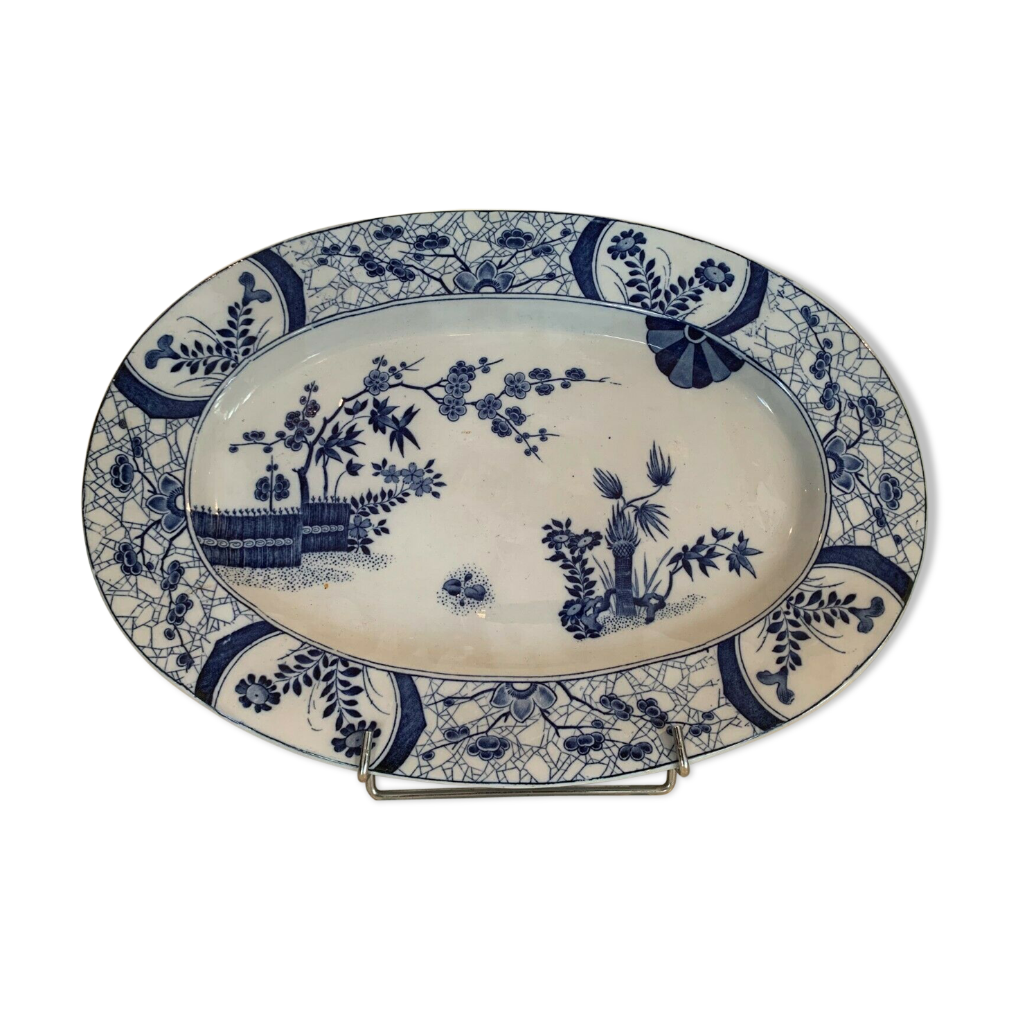 Creil Montereau 20th century earthenware oval dish