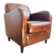 Vintage Club Chair in Brown Leather