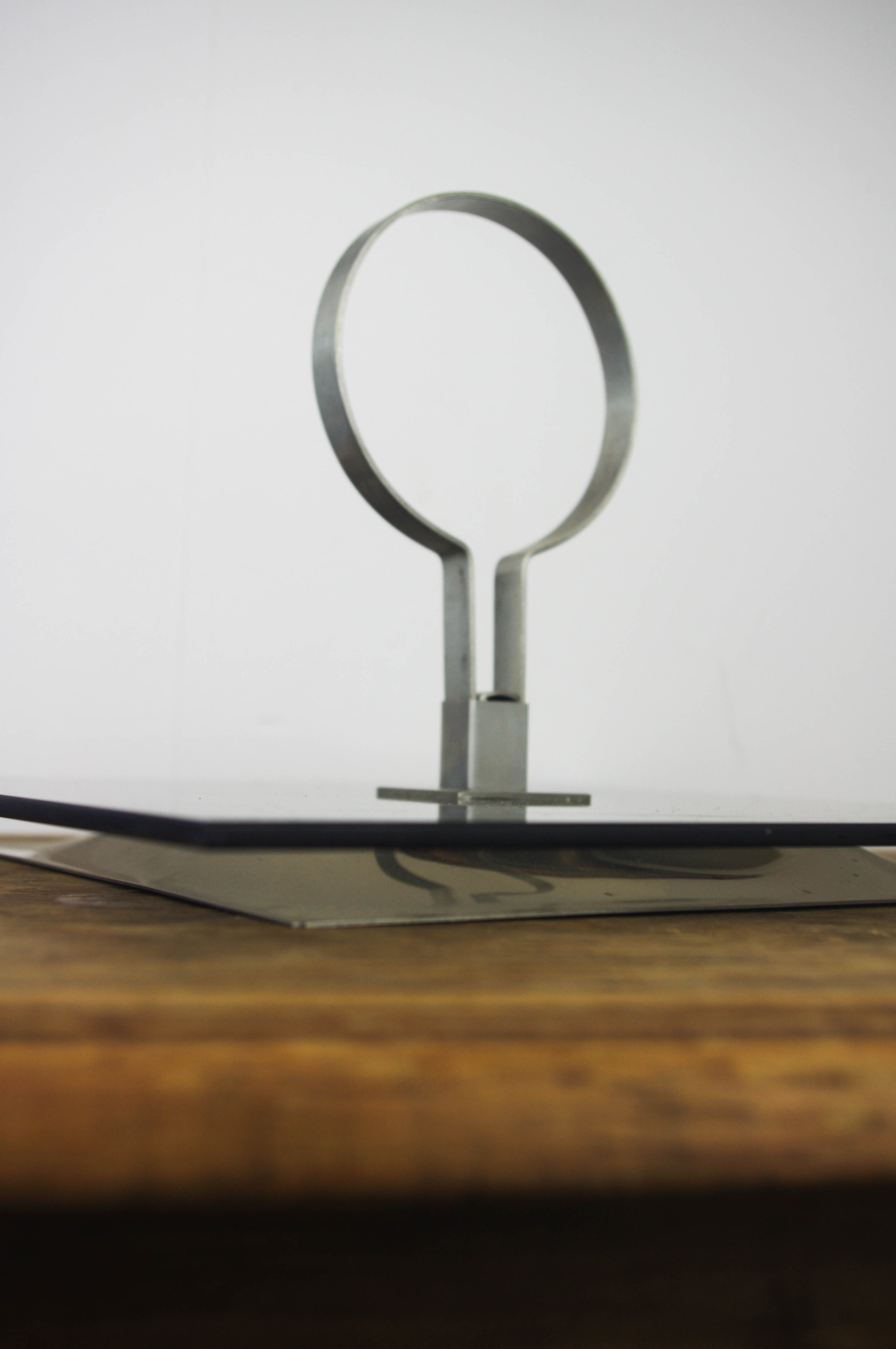 Smoked glass tray and chrome made in France