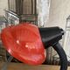 Lampe de bureau Aluminor en métal rouge Pop Art, France 1970