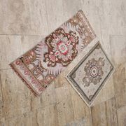 Set of 2 vintage handmade Turkish rugs 51x66 cm