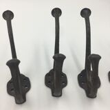 Set of 5 cast iron hooks