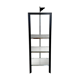 Italian Postmodern Chrome, Black Wood and Glass Shelf by Ponti Terenghi, 1980s