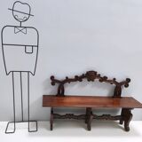 Baroque Style Carved Solid Beech Bench, Italy