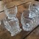 molded glass glasses with geometric decoration – France, 1950s