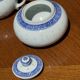 Small Chinese blue and white tea set for 6 cups and saucers.