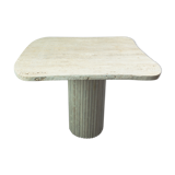 Natural travertine irregular dining table Athéna 90cm x 90cm