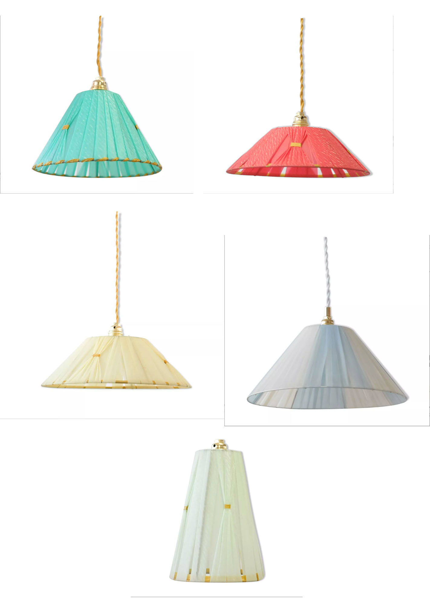 5 ribbon hanging lamps