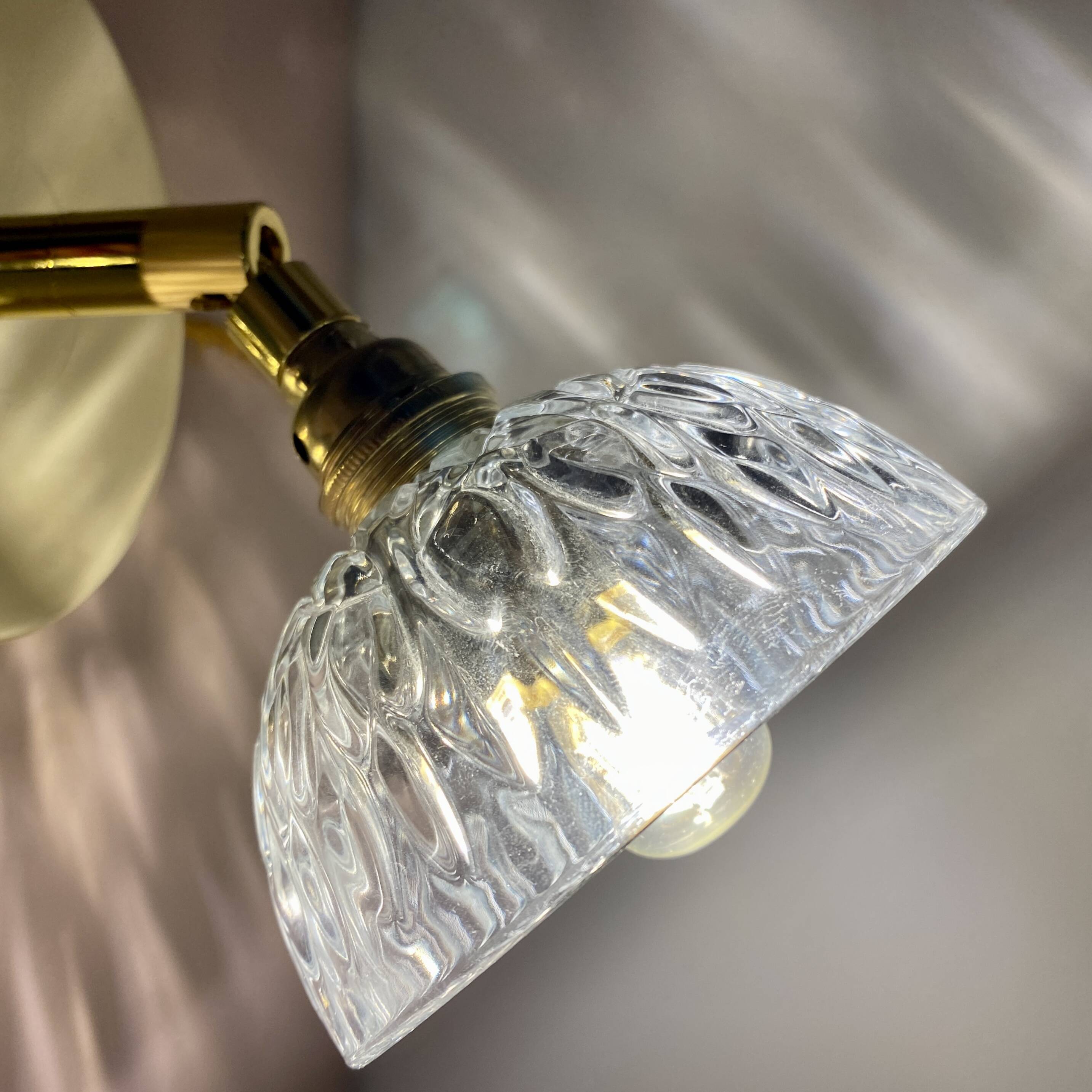 Vintage molded glass lampshade wall light