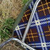 Vintage conference armchair in green skai Roset SNA