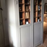 Antique Parisian wardrobe with interior compartments.